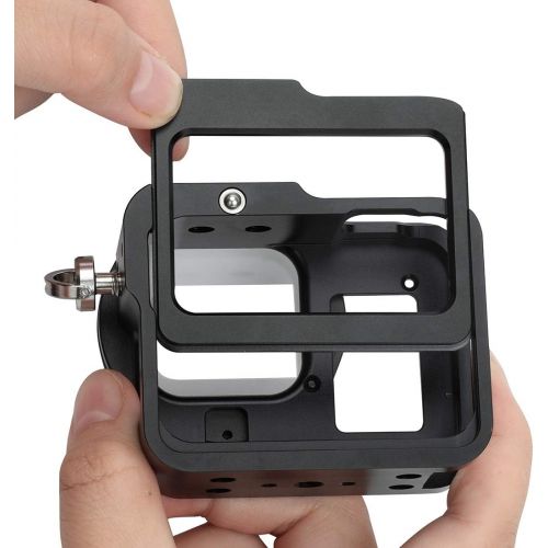  PULUZ for GoPro HERO8 Black CNC Aluminum Alloy Housing Shell Case Protective Cage with Insurance Frame & 52mm UV Lens for GoPro HERO8 Black