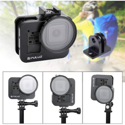  PULUZ for GoPro HERO8 Black CNC Aluminum Alloy Housing Shell Case Protective Cage with Insurance Frame & 52mm UV Lens for GoPro HERO8 Black