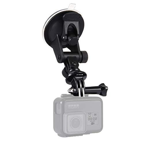  PULUZ Suction Cup Mount for Gopro Car Mount, Adjustable Vehicle Window & Windshield Mount Holder, Compatible with Gopro Hero 10/9/8/7/6/5/4/3+/3/Session/DJI OSMO Action Camera Moun