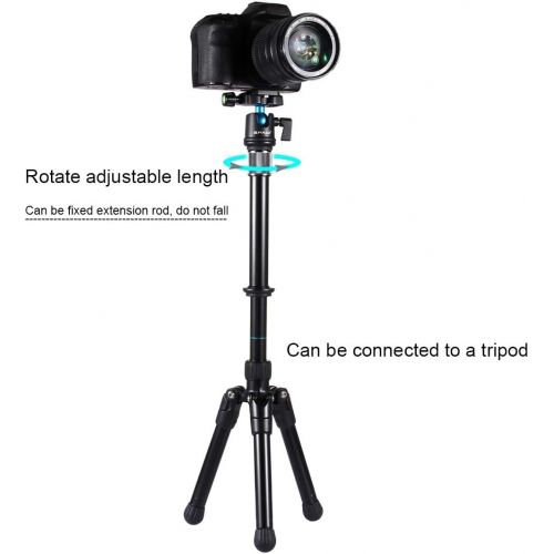  [아마존베스트]PULUZ Metal Handheld Adjustable 3/8 Size Tripod Mount Monopod Extension Rod for DSLR & SLR Cameras