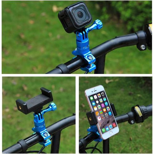  [아마존베스트]Puluz bicycle handlebar mount, 360 degrees, made of aluminium with screw for GoPro Hero5 Session/5/4, Session/4/3+/3/2/1, Xiaoyi sports camera
