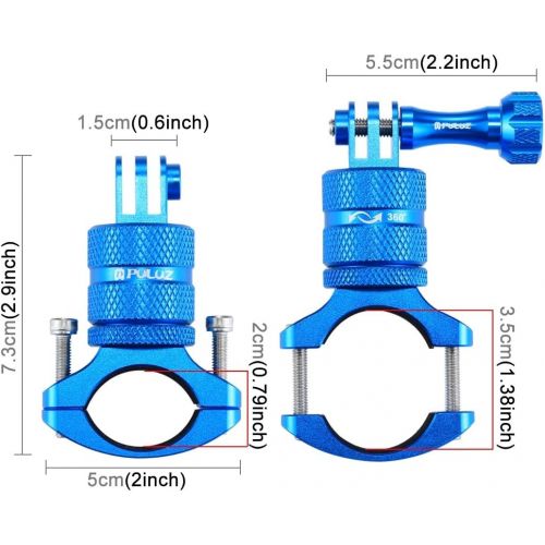  [아마존베스트]Puluz bicycle handlebar mount, 360 degrees, made of aluminium with screw for GoPro Hero5 Session/5/4, Session/4/3+/3/2/1, Xiaoyi sports camera