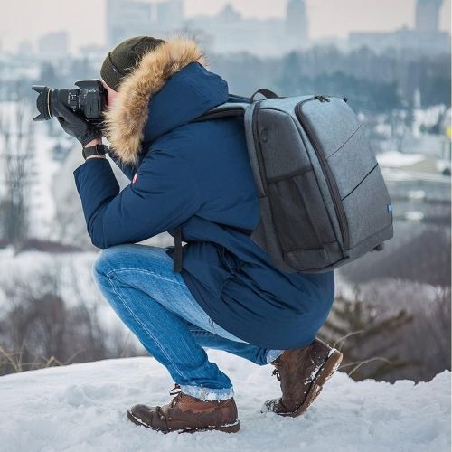  PULUZ Camera Backpack Waterproof Shockproof Camera Bag with rain Cover for DSLR SLR Cameras Lenses 15.6in Laptop Tablet Photography Accessories ( Size: 11.8x7.68x16.9 inches / 30x1