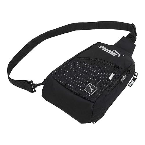 푸마 PUMA EVERCAT SIDEWALL SLING BACKPACK,Black/Silver,One Size