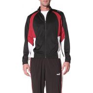 PUMA Men's Mesh Track Jacket, Black/Rio Red/White, M