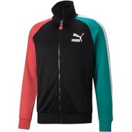 PUMA Mens Iconic T7 Track Jacket, Puma Black/Multi, Medium US