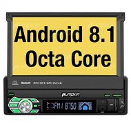 PUMPKIN Android 8.1 Car Stereo Single Din with 7 Inch Flip Out Touch Screen, Navigation, WiFi, Support Backup Camera, AUX, Android Auto, SDUSB