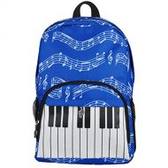 PUNK Oxford Musical Notes Print Backpack for School Boys Girls Stylish Art Bookbags (Keyboard Blue)