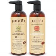 [아마존핫딜][아마존 핫딜] PURA D'OR PURA DOR Professional Grade Golden Biotin Anti-Hair Thinning 2X Concentrated Actives Shampoo & Conditioner Set Clinically Tested - Sulfate Free, Natural Ingredients - All Hair Type