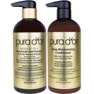 PURA DOR Original Gold Label Anti-Thinning Shampoo & Deep Moisturizing Conditioner Set, Clinically...