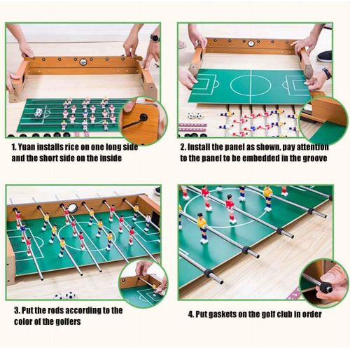  PURATEN 14 Foosball Table, Wooden Soccer Game Tabletop for Kids Educational Toy, Mini Indoor Table Soccer Set for Game Rooms, Parties, Family Night