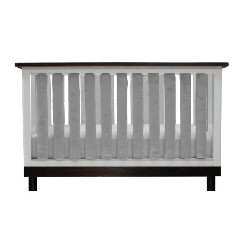  PURE SAFETY Vertical Crib Liners in Luxurious Grey Minky 38 Pack