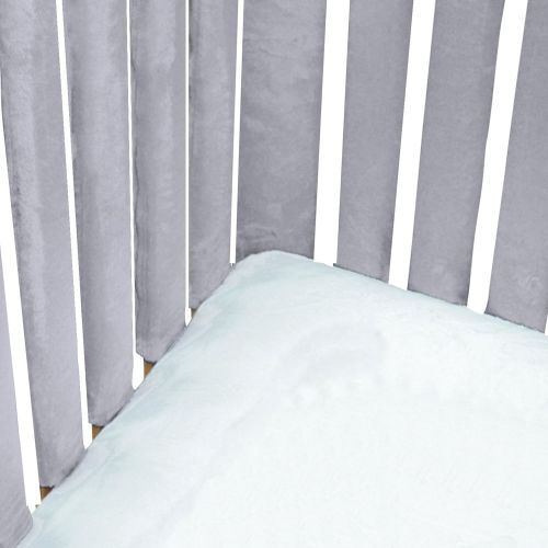  PURE SAFETY Vertical Crib Liners in Luxurious Grey Minky 38 Pack