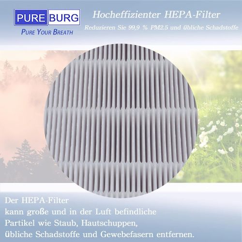  PUREBURG Pack of 2 HEPA Replacement Filter Compatible with Philips Air Washer HU5930/10 Air Purifier Part Number FY1114/10