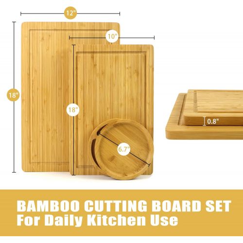  [아마존베스트]PURENJOY Bamboo Wood Cutting Board, Chopping Board, Cheese Board Serving Tray for Serving Cheeses, Meats, Crackers, and Wine,Unique Gifts for Birthday, Wedding,Party (Rectangle, 9.