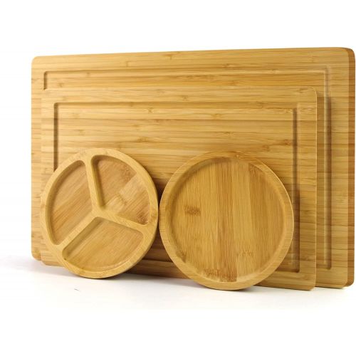  [아마존베스트]PURENJOY Bamboo Wood Cutting Board, Chopping Board, Cheese Board Serving Tray for Serving Cheeses, Meats, Crackers, and Wine,Unique Gifts for Birthday, Wedding,Party (Rectangle, 9.