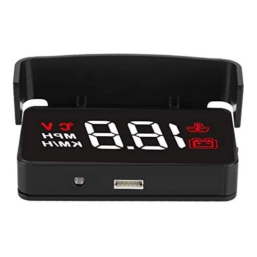  PUSOKEI Car HUD OBD 2 Head Up Display, Driving Speed, Water Temperature, Voltage, Suitable for OBD and GPS Dual System Car Displa, Plug and Play