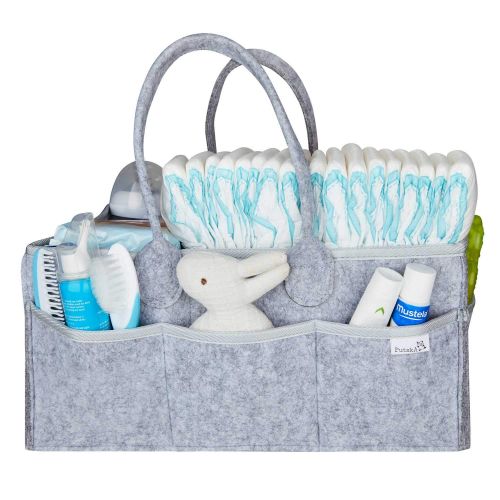 [아마존베스트]PUTSKA Putska Baby Diaper Caddy Organizer - Gift Registry for Baby Shower, Nursery Organizer, Neutral Baby Gift Basket, Changing Table Organizer (Diaper Caddy)