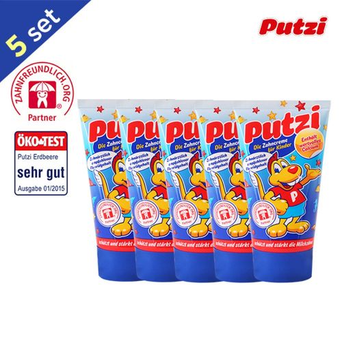 PUTZI babies Kids Children Low Fluoride Calcium-added mixberry Toothpaste 50ml 5ea