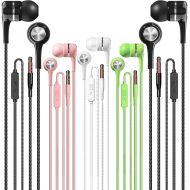 [아마존베스트]PUZMUG Earbuds Earphones with Microphone,5pack Ear Buds Wired Headphones,Noise Islating Earbuds,Fits 3.5mm Interface for iPad,iPod,Mp3 Players,Android and iOS Smartphones(Black+Pink+White