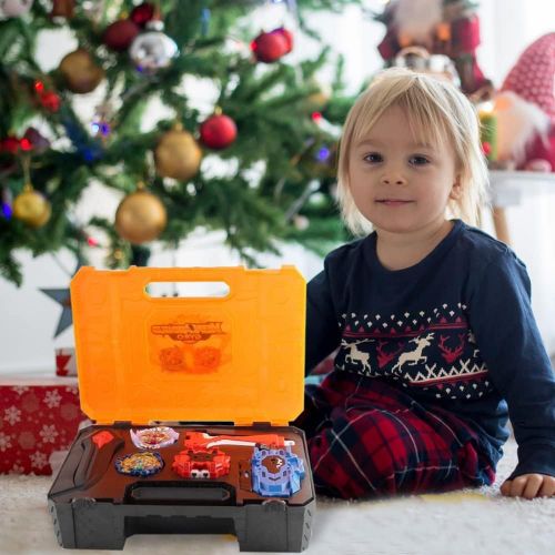  [아마존베스트]PWTAO Bey Battling Top Burst Launcher Grip Toy Blade Set Game Storage Box Case 10 Top Burst Gyros 2 Launchers Great Birthday Present for Boys Children Kids