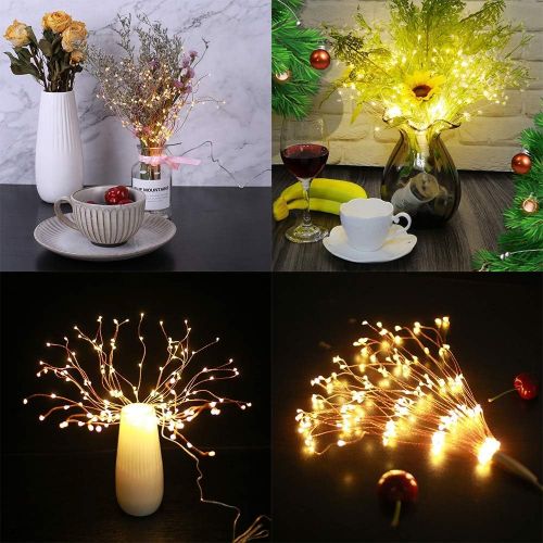  [아마존 핫딜] PXB 2 Pack Starburst Sphere Lights,200 Led Firework Lights, 8 Modes Dimmable Remote Control Waterproof Hanging Fairy Light, Copper Wire Lights for Patio Parties Christmas Decoratio