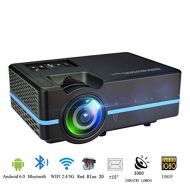 PXB [2018 Upgrade] VS313A Video Projector Mini Portable Home Theater Equipment +80% Lumens, 3000:1 Contrast Ratio, Built-in Android 6.0, WiFi Bluetooth Connection, Online YouTube V