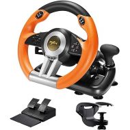 PXN V3II Gaming Racing Wheel with Pedal PC Steering Wheel 180 Degree steering Wheel for PC, PS3, PS4,Xbox One, Xbox Series X/S,N-Switch (orange)