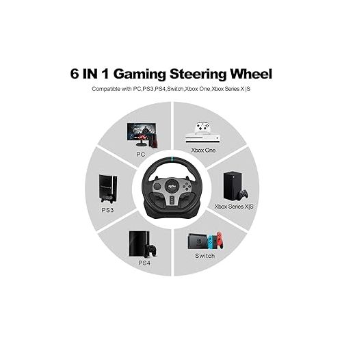  PXN Gaming Racing Wheel V9 Xbox Steering Wheel 270/900° Car Simulation with Pedal and Shifter, Paddle Shifters Driving Wheel for PS4, Xbox One, Xbox Series X|S, PC, Switch