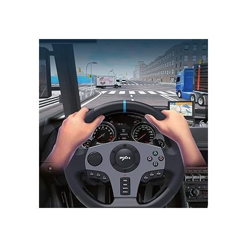  PXN Gaming Racing Wheel V9 Xbox Steering Wheel 270/900° Car Simulation with Pedal and Shifter, Paddle Shifters Driving Wheel for PS4, Xbox One, Xbox Series X|S, PC, Switch