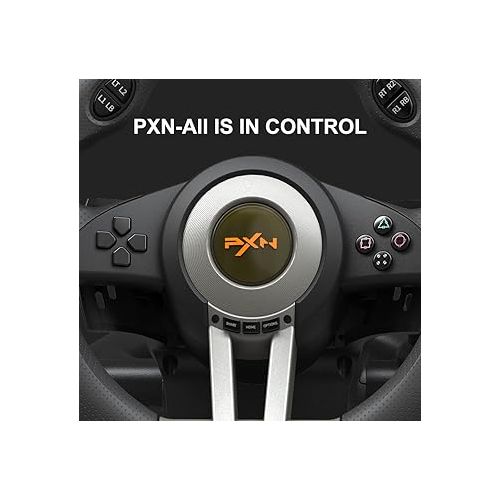  PXN PC Racing Wheel, V3II 180 Degree Universal USB Car Sim Game Steering Wheel with Pedals for Xbox One, Xbox Series S/X PS3, PS4, Switch
