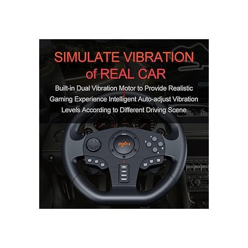  PXN PC Racing Wheel, V900 Universal Usb Car Sim 270/900 degree Race Steering Wheel with Pedals for PS3, PS4, Xbox One, Xbox Series X/S, Switch, Android TV