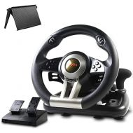 Game Racing Wheel PXN-V3II 180°Competition Driving Wheel USB Car Sim,Race Steering Wheel with Pedals and Shifter,PC Steering Wheel for PS4, PS3, Xbox One, Xbox Series X|S -Black