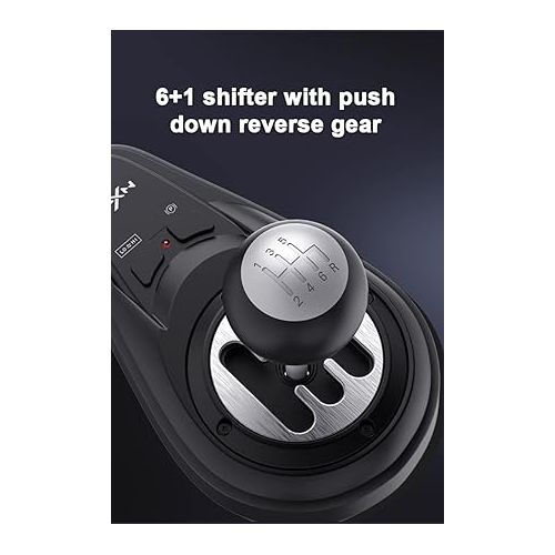  PXN A7 Racing wheel Shifter gaming steering wheel Shifter, 6 +1 Shifter Metal disk with Handbrake Button and Shift Button High Low Gear Universal Shifter for PS3/PS4/PS5 /PC (PXN-A7)