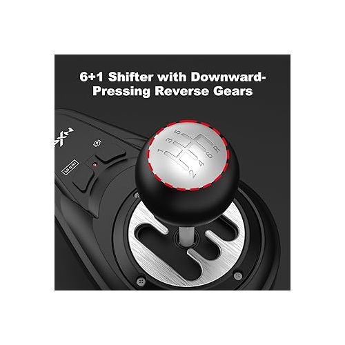  PXN A7 Gaming Gear Shifter 6 +1 Shift Lever with Handbrake Button and Shift Button for High & Low Gear for PS3 / PS4 / XBOX ONE/Xbox Series X/S/PC