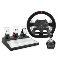 PXN Force Feedback PC Racing Wheel, 270/900 Degree V10 Driving Gaming Steering Wheel with 3 Pedals and 6+1 Shifter for Windows PC, PS4, Computer, Multi-Platform, Plug and Play