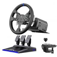 PXN-V99 PC Steering wheel, 3nm force feedback Racing wheel, 270/900° Dismantle, with Hall magnetic induction pedal, 6+1 gear shift rod steering wheel for PS4/PS3/ Xbox One/Series X/S/PC(7/8/10/11）