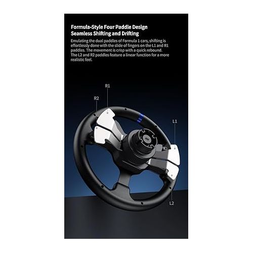  PXN-V99 PC Steering wheel, 3nm force feedback Racing wheel, 270/900° Dismantle, with Hall magnetic induction pedal, 6+1 gear shift rod steering wheel for PS4/PS3/ Xbox One/Series X/S/PC(7/8/10/11）