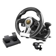 PXN V3II Gaming Steering Wheel with Pedal PC Steering Wheel 180 Degree racing Wheel for PC, PS3, PS4,Xbox One, Xbox Series X/S, N-Switch（Black）