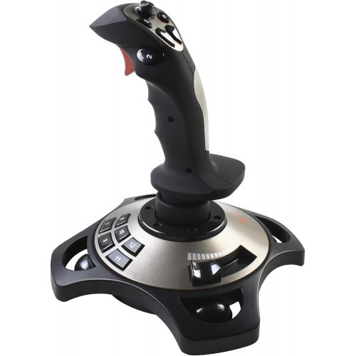  Flight Stick, PXN-2113 Flight Joystick has 12 Programmable Buttons and Vibration Function, Suitable for PC Windows (2000/XP/7/8/VISTA)