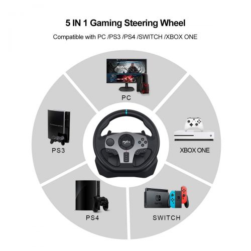  Steering Wheel for PC Racing Wheel , PXN V9 Driving Wheel Gaming Steering Wheel with Shifter and Pedal 270/ 900 Degree Vibration for PS4,PC,Xbox One,Xbox Series S/X,Nintendo Switch