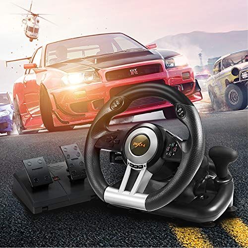  PXN V3II PC Racing Wheel, USB Car Race Gaming Steering Wheel with Pedals for Windows PC/PS3/PS4/Xbox One/Nintendo Switch