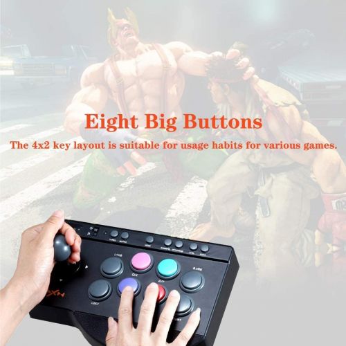  Arcade Stick,PXN 0082 Fight Stick PC Joystick Turbo and Macro Function Gaming Controller Arcade Fight Stick Turbo Macro USB Cable for PC,PS4,Xbox One,PS3,Nintendo Switch