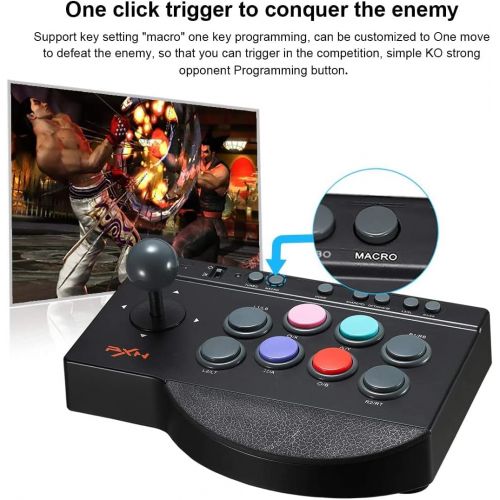  Arcade Stick,PXN 0082 Fight Stick PC Joystick Turbo and Macro Function Gaming Controller Arcade Fight Stick Turbo Macro USB Cable for PC,PS4,Xbox One,PS3,Nintendo Switch
