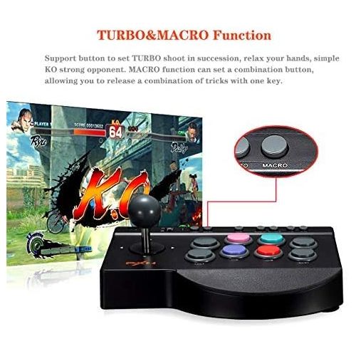  PXN 0082 Joystick Fighting Stick Gaming Controller PC Arcade Street Fighter Arcade Fight Stick Game USB Cable for PS3, PS4, Xbox One, Switch, Window PC