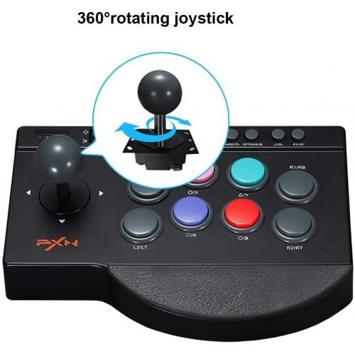  PXN 0082 Joystick Fighting Stick Gaming Controller PC Arcade Street Fighter Arcade Fight Stick Game USB Cable for PS3, PS4, Xbox One, Switch, Window PC