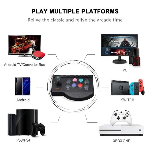  PXN 0082 Joystick Fighting Stick Gaming Controller PC Arcade Street Fighter Arcade Fight Stick Game USB Cable for PS3, PS4, Xbox One, Switch, Window PC