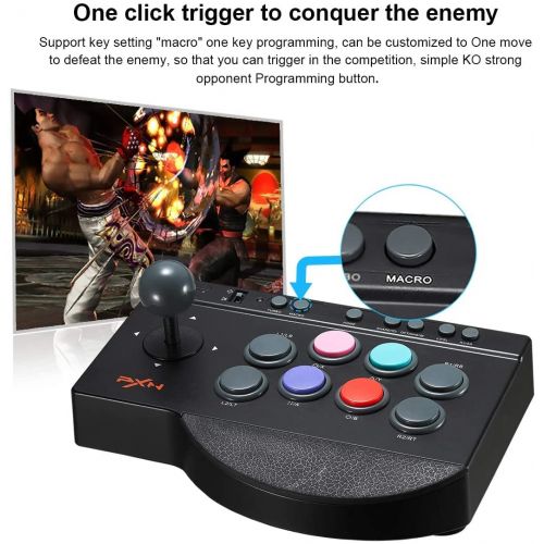  PXN 0082 Joystick Fighting Stick Gaming Controller PC Arcade Street Fighter Arcade Fight Stick Game USB Cable for PS3, PS4, Xbox One, Switch, Window PC