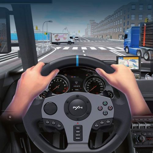  [아마존베스트]PXN V9 PC Driving Wheel, 900 Degree Vibration Racing Steering Wheel Set with Clutch and Shifter for PC, PS3, PS4, Xbox one/Xbox Series S&X, Switch