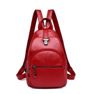 PY-Pentssrt Small Leather Backpacks For Girls Female Travel Shoulder Bag Mochilas Rucksacks For Girl Ladies Bagpack Small red backpacks